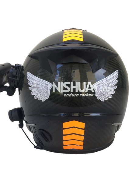 Ok Tasarımlı Çamurluk Kask Sticker Reflektif, Floresan, Düz Renkler Turuncu