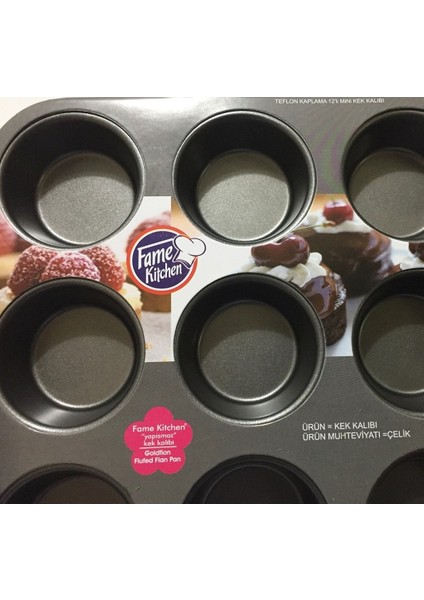 Fame Kitchen 12'li Yapışmaz Teflon Kaplı Muffin Kek Kalıbı modelleri