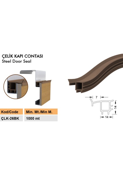 Çelik Kapı Contası Fitili 6 Metre Beyaz Çelik Kapı Kasa Kanat Fitili Contası Ürün KODU-ÇLK-26B