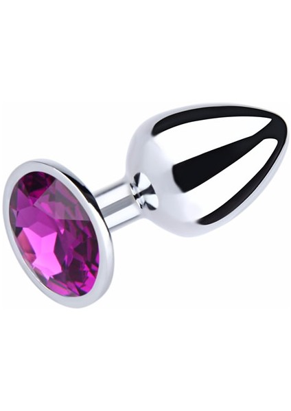 Metal Gümüş 8 Cm Taşlı Anal Plug Anal Tıkaç