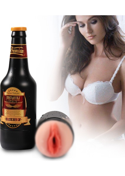 Bira Şişesi Kutulu Gerçekçi Vajinalı Süper Mastürbatör