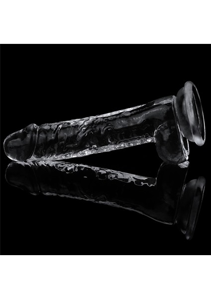 Pretty Love Clear 19 cm Ultra Soft Süper Vantuzlu Şeffaf Damarlı Penis Dildo