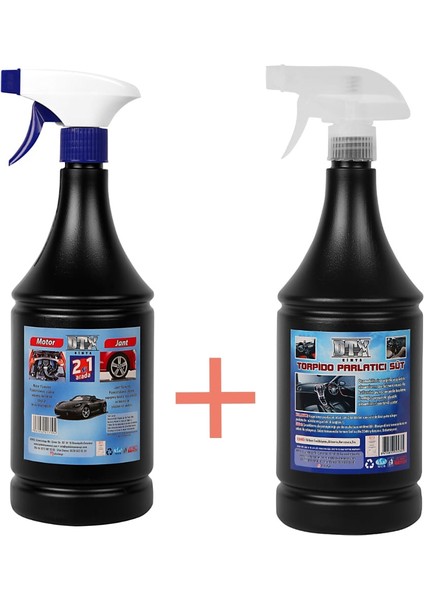 Motor Jant Temizleme Solisyonu (Konsantre 1/5) 2'si 1 Arada 1 Lt & Torpido Parlatıcı Süt 500 ml