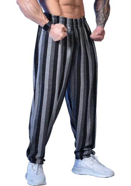 Body Pantolon Çizgili Şalvar Eşofman Altı Big Sam 1291