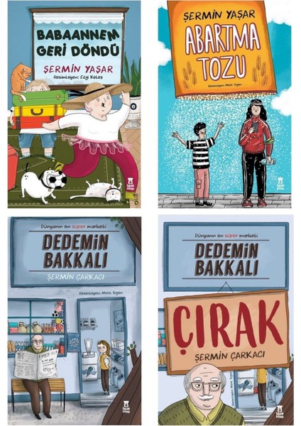 Babaannem Geri Döndü - Abartma Tozu - Dedemin Bakkalı - Dedemin Bakkalı - Çırak Şermin Yaşar 4 Kitap Set