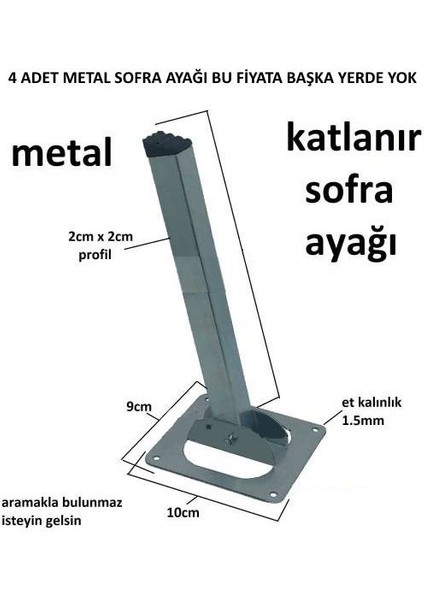 4 Adet Katlanır Metal Sofra Ayağı Masa Ayağı Yer Sofrası Ayağı