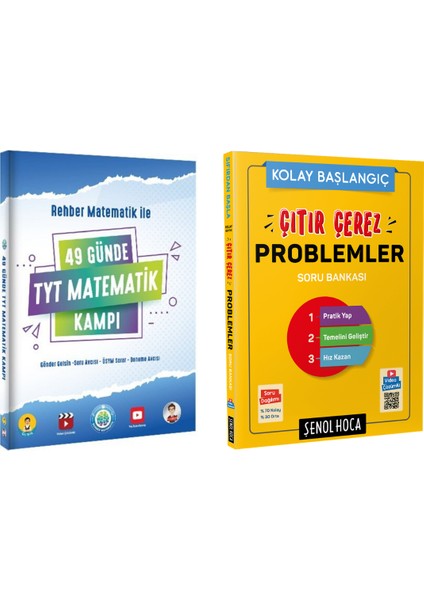 Rehber Matematik Ile 49 Günde TYT Matematik Kampı ve Çıtır Çerez Problemler Soru Bankası Set