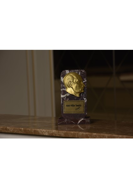 Atatürk Imzalı Masaüstü Dekoratif El Yapımı Mermer