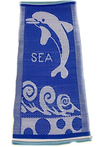Plaj Hasırı Plastik Kilim Mavi Renk 60X150CM