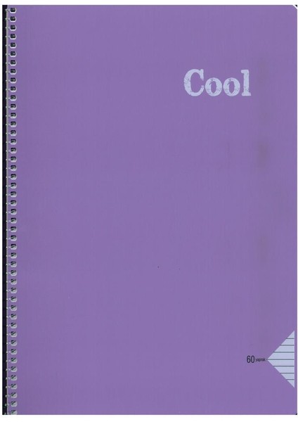 A4 Defter 60 Yaprak Çizgili Spiralli Pp. Kapak Cool Mor