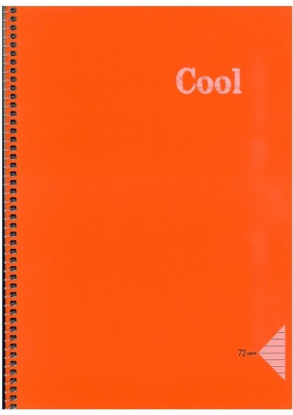 A4 Defter 72 Yaprak Çizgili Spiralli Pp. Kapak Cool Turuncu