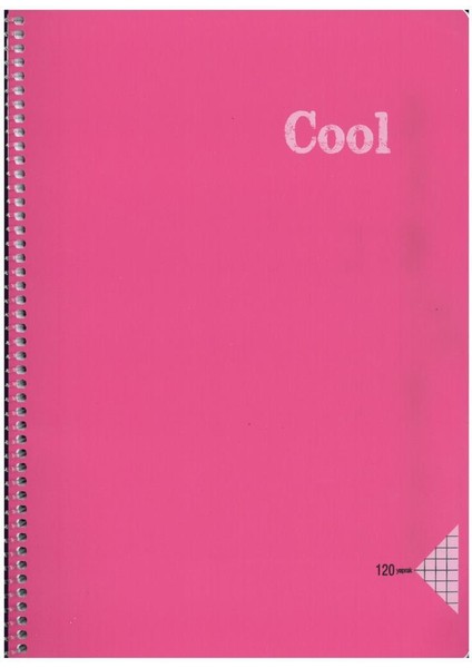 A4 Defter 120 Yaprak Kareli Spiralli Pp. Kapak Cool Pembe