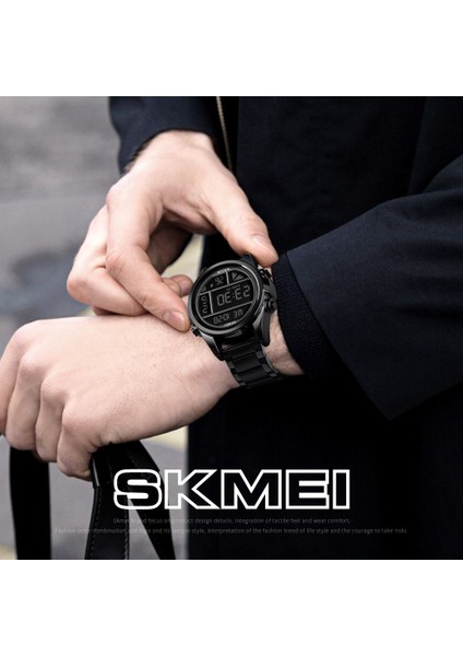 Erkek Saat Dijital Saat 3 Bar Su Geçirmez Paslanmaz Çelik 12/24 Saat 1448 (Yurt Dışından) fiyatları