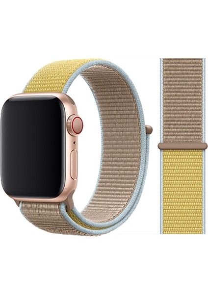 Apple Watch Uyumlu Serisi 1/2/3/4/5/6 Se Spor Loop Dokuma Hasır Kordon 38 mm - 40 mm