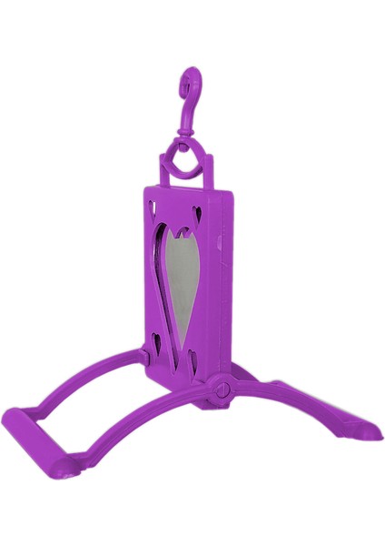 Kalp Şekilli Aynalı Kuş Salıncağı 10 cm Pembe