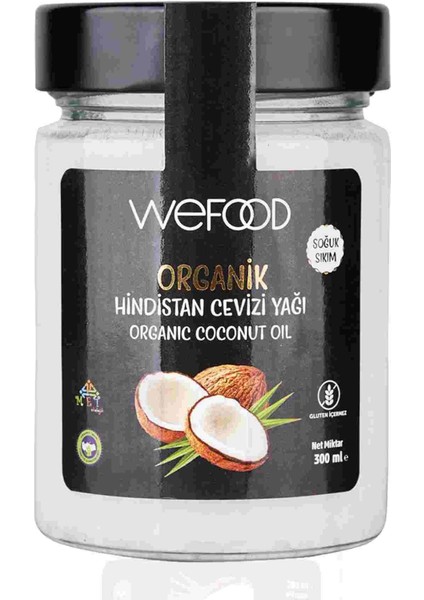 Organik Hindistan Cevizi Yağı 300 ml Soğuk Sıkım Vegan Glutensiz