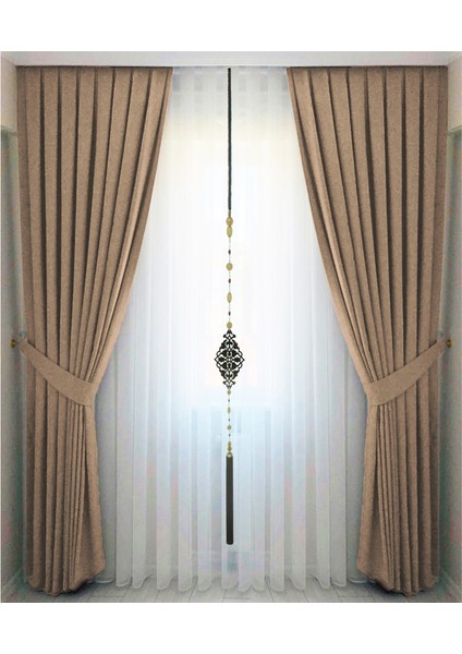 Vizon Pileli Kadifemsi Fon Perde Yüksek Kalite Tek Kanat