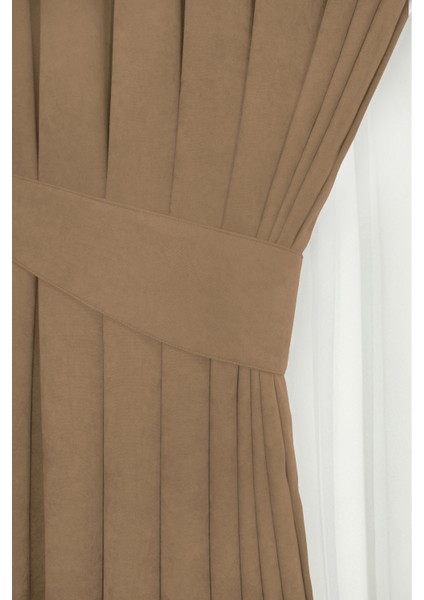 Vizon Pileli Kadifemsi Fon Perde Yüksek Kalite Tek Kanat fiyatları