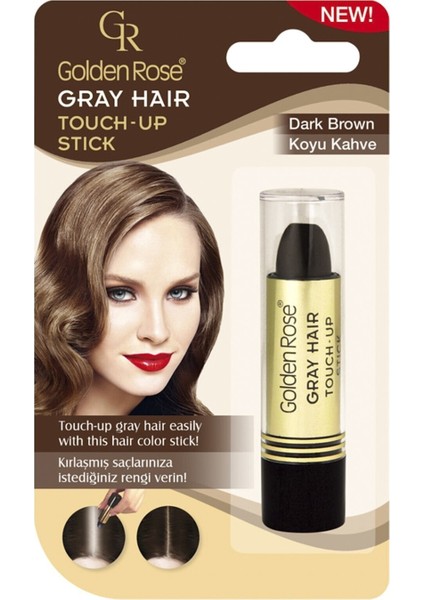 Golden Rose Grey Hair Touch-Up Hair Stick No 02 Dark Brown