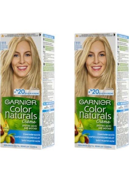 Color Naturals 111 Ekstra Açık Doğal Küllü Sarı 2'li