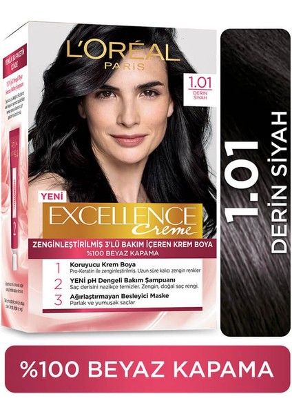 L'Oréal Paris Loreal Paris Excellence Cream 1.01 Derin Siyah