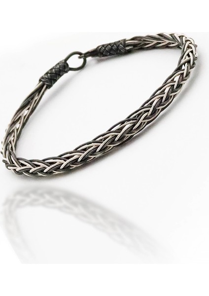 Siyah Beyaz Örme 1000 Ayar Kazaziye Gümüş Bileklik fiyatları