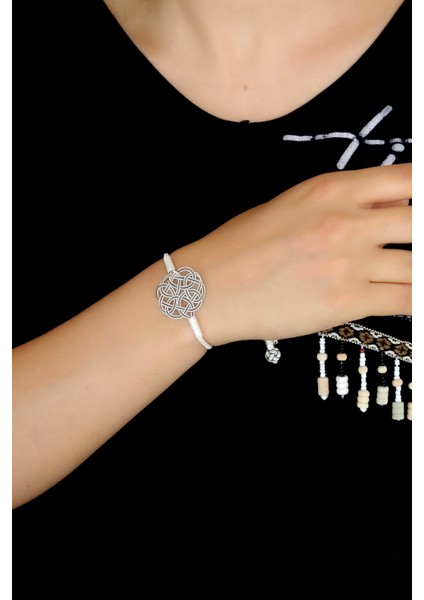 Aşk Düğümü Asansörlü 1000 Ayar Kazaziye Gümüş Bileklik