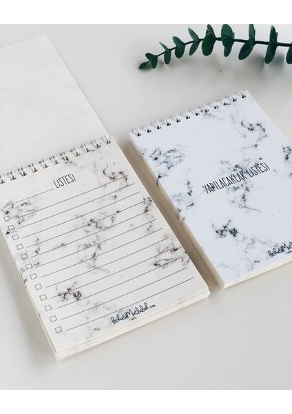 Mermer Tasarım Yapılacaklar Listesi Defter Beyaz