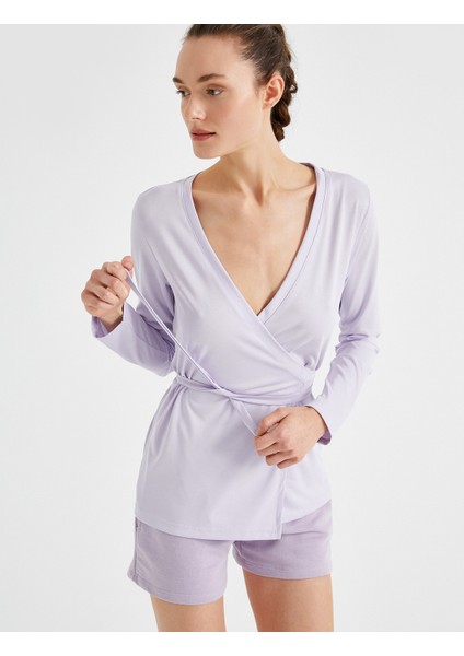 Kadın Uzun Kollu Pijama Üstü