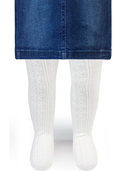 Kız Bebek Külotlu Çorap 0-24 Ay Ekru