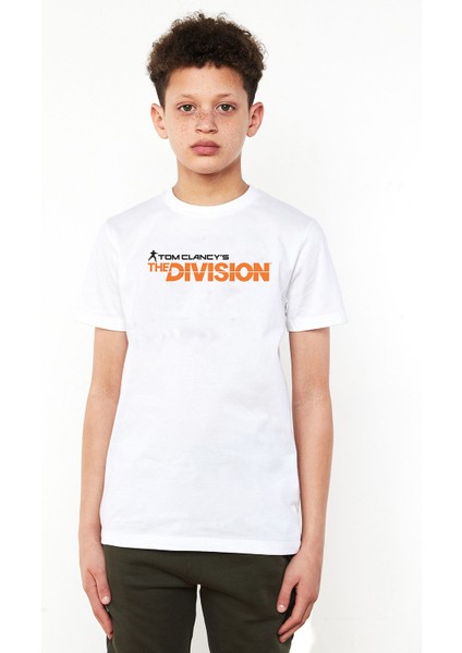 The Division Logo Baskılı Unisex Çocuk Beyaz T-Shirt