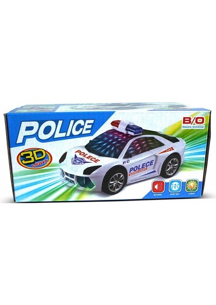 Happy Toys Hediyelik 3D Işıklı Sesli Polis Arabası