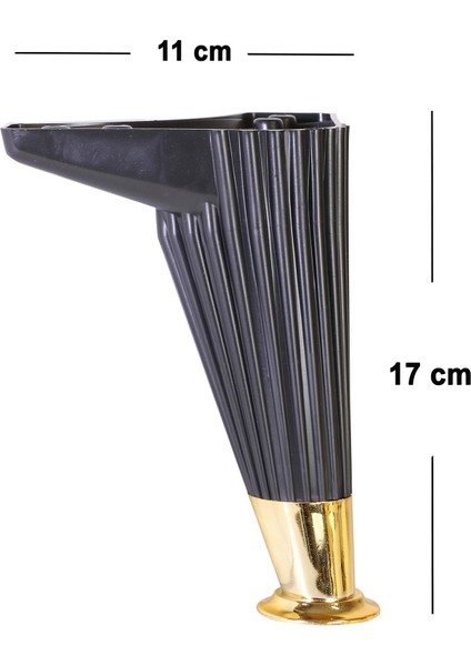 Mobilya Kanepe Koltuk Masa Sehpa Ayağı Baza Ayakları 17 cm Siyah-Gold fiyatları