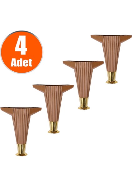 Mobilya Kanepe Masa Sehpa Ayağı Baza Ayakları Kahverengi 15 Cm (4 Adet)