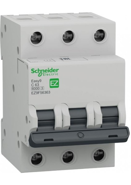 Schneider EZ9F56363, 63 Amper, 3 Fazlı, C Tipi, Otomatik Sigorta, 6 Ka, B63X3