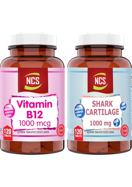 Shark Cartilage Demir Vitamin D3 1000 Mg & Vitamin B12 120 Tablet