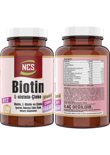 Biotin Çinko Glukonat Folik Asit Vitamin B12 120 Tablet & L-Carnitine Karabiber Extreli 60 Tablet fiyatları