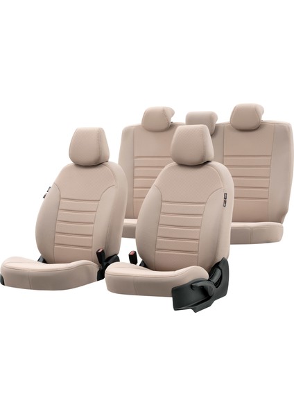 Dacia Logan 2004-2012 6+1 (7 Kişi) Özel Üretim Koltuk Kılıfı Original Design Bej - Bej