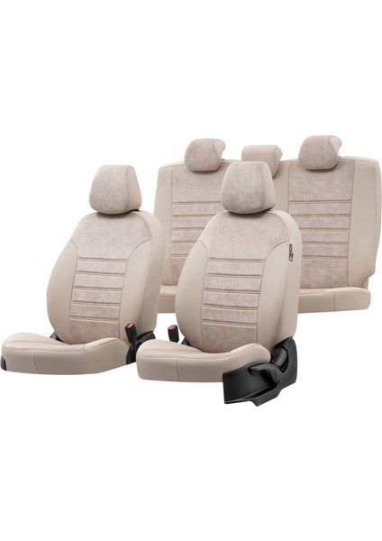 Dacia Logan 2004-2012 6+1 (7 Kişi) Özel Üretim Koltuk Kılıfı Milano Design Bej