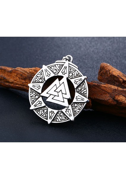 Daisybydaisy Paslanmaz Çelik Odin Güç Sembolü Valknut Kolye