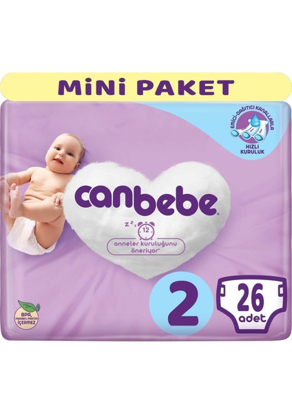 Bebek Bezi Beden 2 3 - 6 kg Mini 26 Adet Mini Paket