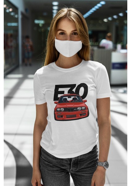 E30 Baskılı Kadın T-Shirt