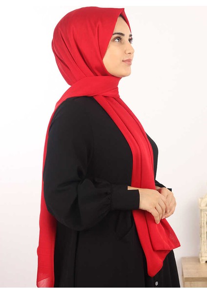 Kırmızı Sima Janjanlı Şifon Şal fiyatları