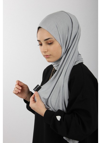 Açık Gri Sima Penye Şal