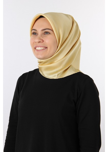 Sarı Aker Taşlanmış Düz Ipek Eşarp 7747758 - 363