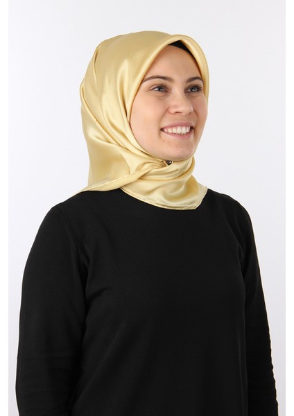 Sarı Aker Taşlanmış Düz Ipek Eşarp 7747758 - 363