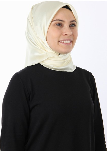 Ekru Aker Taşlanmış Düz Ipek Eşarp 7747758 - 362