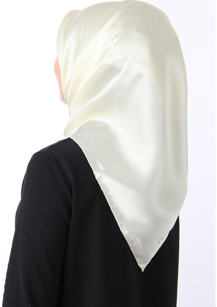 Ekru Aker Taşlanmış Düz Ipek Eşarp 7747758 - 362