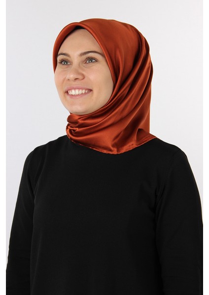 Kiremit Aker Taşlanmış Düz Ipek Eşarp 7747758 - 365