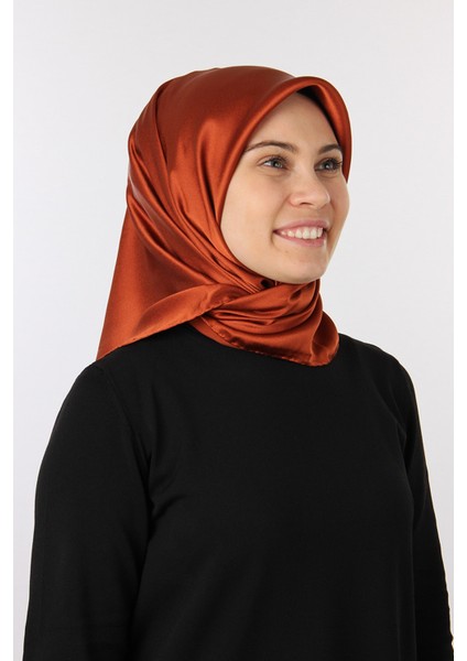 Kiremit Aker Taşlanmış Düz Ipek Eşarp 7747758 - 365